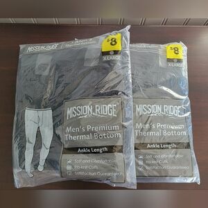 NWT - Mission Ridge Men's Black Thermal Pants. XL.